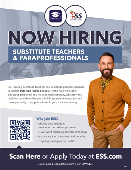 Now Hiring Substitute Teachers & Paraprofessionals